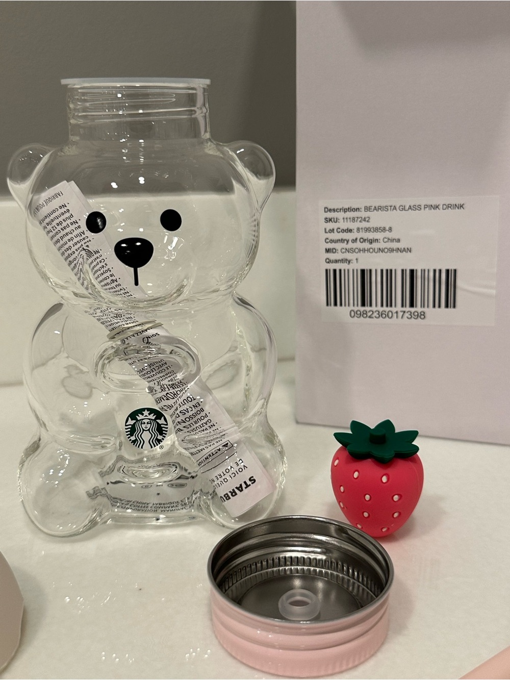 Limited-Edition Bearista™ Glass Cold Cup, 20 ounce Pink Collection Summer 2026 - Picture 10 of 16